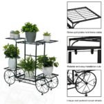 6 Tiers Garden Cart Stand & Flower Pot Plant Holder Display Rack Parisian Style - Image 9