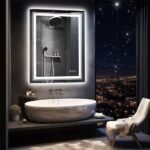 900*700MM Dimmable LED Bathroom Mirror Antifog Wall Mounted Vanity Makeup Mirror - Image 4