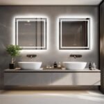 80x80cm Large Square Wall Mount Smart Led Bathroom Mirror Anti Fog Backlit Vanity Mirror - Image 7