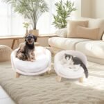 Pet Sofa Bed with Plush Cushion & Wooden Legs - Image 5