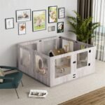 Fin 8 Panel Safest Tempered Glass Dog Whelping Pen Box Shatter-Proof Playpen Exercise Box - Image 3
