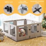 Fin 8 Panel Safest Tempered Glass Dog Whelping Pen Box Shatter-Proof Playpen Exercise Box - Image 5