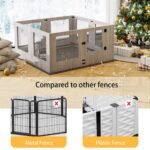 Fin 8 Panel Safest Tempered Glass Dog Whelping Pen Box Shatter-Proof Playpen Exercise Box - Image 7