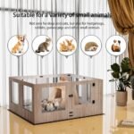 Fin 8 Panel Safest Tempered Glass Dog Whelping Pen Box Shatter-Proof Playpen Exercise Box - Image 9