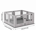 Fin 8 Panel Safest Tempered Glass Dog Whelping Pen Box Shatter-Proof Playpen Exercise Box - Image 10