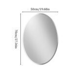 Beveled Edge Oval Wall Mirror, Frameless Decorative Glass Mirror for Bathroom, Living Room, Entryway, Hallway - 50x70cm - Image 2