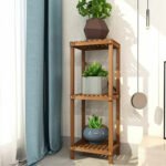 Detachable Diy Wood Plant Stand Pots Organizer Rack Multifunctional Shelf Decor