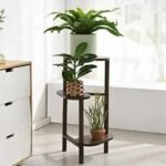 3 Tier bamboo plant stand for garden and living room-Brown - Image 2