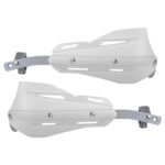 Professional Universal Motorcycle Handguards for Honda CC110 Cross Cub - Heavy Duty Aluminum Alloy Anti-Collision Brush Guards, Carbon Fiber Style Handlebar Protectors for Dirt Bikes and Off-Road Motorcycles - 1 Pairâ€”White