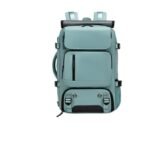 Green Large Capacity 16-Inch Laptop Travel Backpack - Anti-Theft Professional Business Bag with Spring Buckle - Durable Oxford Cloth Outdoor Rucksack for Men and Women