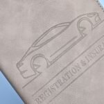 3 Pcs Premium PU Leather Car Registration and Insurance Holder - Slim Auto Document Organizer, Driver's License Wallet and Travel Passport Folder - Brown - Image 5