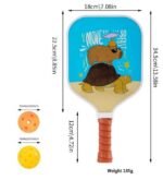 RT-016Fiberglass Pickleball Paddle Set of 2 with 4 Balls and Carry Bag - 185g Single Paddle Weight - Beginner Friendly Starter Kit with Non-Slip Cushion Grip for Adults Kids and Outdoor Family Fun - Image 3
