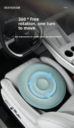 Gray 360 Degree Rotating Car Seat Cushion - 53cm Nano Tech Swivel Mobility Aid - Easy Vehicle Entry and Exit for Seniors, Breathable Non Slip Ergonomic Support for Home Office and Travel - Image 5