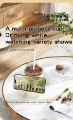 Multi-Purpose Anti-Spill Cup Holder with Suction Base & Detachable Phone Stand(blue) - Image 9