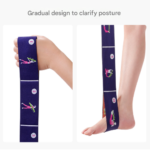 Grey Instructional Yoga Stretch Strap with Embroidered Pose Guide - 11-Loop Flexibility Band - Image 9