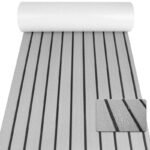 Grey Striped EVA Boat Deck Mat - Waterproof Non-Slip Flooring for Yacht, Boat, and Outdoor Use(2400x300x6mm)