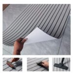 Grey Striped EVA Boat Deck Mat - Waterproof Non-Slip Flooring for Yacht, Boat, and Outdoor Use(2400x300x6mm) - Image 2