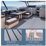 Grey Striped EVA Boat Deck Mat - Waterproof Non-Slip Flooring for Yacht, Boat, and Outdoor Use(2400x300x6mm) - Image 5