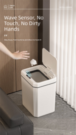 White Smart Sensor Trash Can â€“ 20L Capacity, Touch-Free Operation with Odor-Blocking & Waterproof Design - Image 2