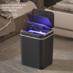 Black Smart Sensor Trash Can - 20L Capacity, Touch-Free Operation with Odor-Blocking & Waterproof Design - Image 6