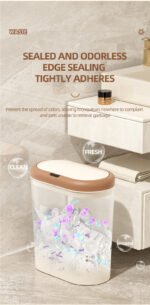 Beige Smart Sensor Trash Can - 15L Capacity, Compact Design for Home Use with Automatic Induction Opening(Three sensor modes) - Image 6