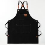 Black 16-ounce Heavy-Duty Canvas Apron â€“ Durable, Waterproof & Oil-Resistant Kitchen Workwear for Cooking and Crafting