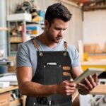 Black 16-ounce Heavy-Duty Canvas Apron â€“ Durable, Waterproof & Oil-Resistant Kitchen Workwear for Cooking and Crafting - Image 3