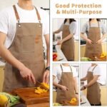 Black 16-ounce Heavy-Duty Canvas Apron â€“ Durable, Waterproof & Oil-Resistant Kitchen Workwear for Cooking and Crafting - Image 4