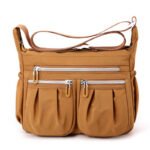 Brown Multi-Pocket Lightweight Nylon Crossbody Bag â€“ Stylish, Functional, and Spacious Shoulder Bag for Women