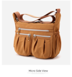 Brown Multi-Pocket Lightweight Nylon Crossbody Bag â€“ Stylish, Functional, and Spacious Shoulder Bag for Women - Image 5
