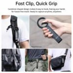 Silver Magnetic Phone Stand with Foldable Tripod & Carabiner Hook â€“ Multi-Functional, Portable Smartphone Holder for Outdoor Use - Image 2