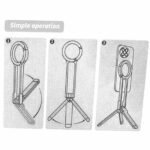 Silver Magnetic Phone Stand with Foldable Tripod & Carabiner Hook â€“ Multi-Functional, Portable Smartphone Holder for Outdoor Use - Image 4