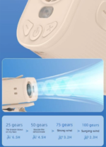 Blue High-Speed Mini Clip Fan with 360Â° Rotation â€“ Portable, Rechargeable & Multi-Functional Cooling Solution - Image 4