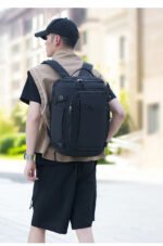 Black Stylish & Spacious Backpack - Lightweight, Expandable Travel & Daily Use Rucksack (31 —20 —43cm) - Image 6