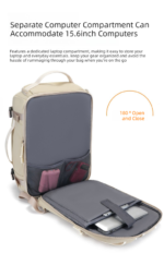 Beige Stylish & Spacious Backpack - Lightweight, Expandable Travel & Daily Use Rucksack (31 —20 —43cm) - Image 2