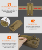 Black camouflage Multi-Functional Outdoor Water Bottle & Phone Pouch â€“ Tactical Zippered Waist Pack for Travel, Hiking, and Daily Use - Image 6