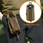 Black camouflage Multi-Functional Outdoor Water Bottle & Phone Pouch â€“ Tactical Zippered Waist Pack for Travel, Hiking, and Daily Use - Image 7
