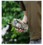 Black camouflage Multi-Functional Outdoor Water Bottle & Phone Pouch â€“ Tactical Zippered Waist Pack for Travel, Hiking, and Daily Use - Image 9