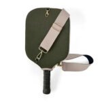 Green Neoprene Pickleball Paddle Cover â€“ Waterproof Side Pocket Design, Shoulder Bag Style