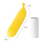 Yellow Multifunctional Banana-Shaped Lint Remover â€“ Portable Sticky Hair Cleaner with 6 Replaceable Rolls