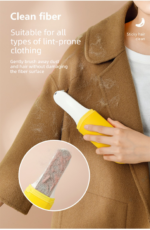 Yellow Multifunctional Banana-Shaped Lint Remover â€“ Portable Sticky Hair Cleaner with 6 Replaceable Rolls - Image 3