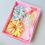 Style 2 Boxed Hair Tie Set with Pink Rubber Bands, Cute Hair Accessories & Mini Comb â€“ Perfect Gift for Girls