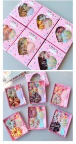Style 2 Boxed Hair Tie Set with Pink Rubber Bands, Cute Hair Accessories & Mini Comb â€“ Perfect Gift for Girls - Image 4
