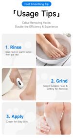 Black 2-in-1 Electric Foot Care Device â€“ Cordless Callus Remover & Skin Polisher with Dual Heads - Image 7