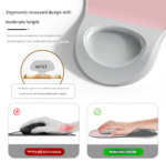Light Grey Ergonomic Mouse Pad with Wrist Rest Support Soft Silicone Concave Groove Design 32.5cm Non-Slip Mat for Home Office & Gaming - Image 2