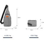 Blue 3 Piece Mens Backpack Set with Sling Bag and Pouch USB Charging Port Large Capacity Laptop Daypack Water Resistant Business Travel School Bag - Image 9