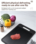 Red Aluminum Alloy Fast Thawing Dual-Sided Cutting Board(36.5x25CM) - Multifunctional Kitchen Tool with Garlic Grinder and Knife Sharpener - Image 3
