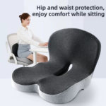 Black Ergonomic Memory Foam Seat Cushion & Lumbar Support(44x42x32CM) - Relieves Sciatica & Corrects Posture with Breathable Cover - Image 4