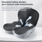 Black Ergonomic Memory Foam Seat Cushion & Lumbar Support(44x42x32CM) - Relieves Sciatica & Corrects Posture with Breathable Cover - Image 5