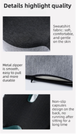 Black Ergonomic Memory Foam Seat Cushion & Lumbar Support(44x42x32CM) - Relieves Sciatica & Corrects Posture with Breathable Cover - Image 6